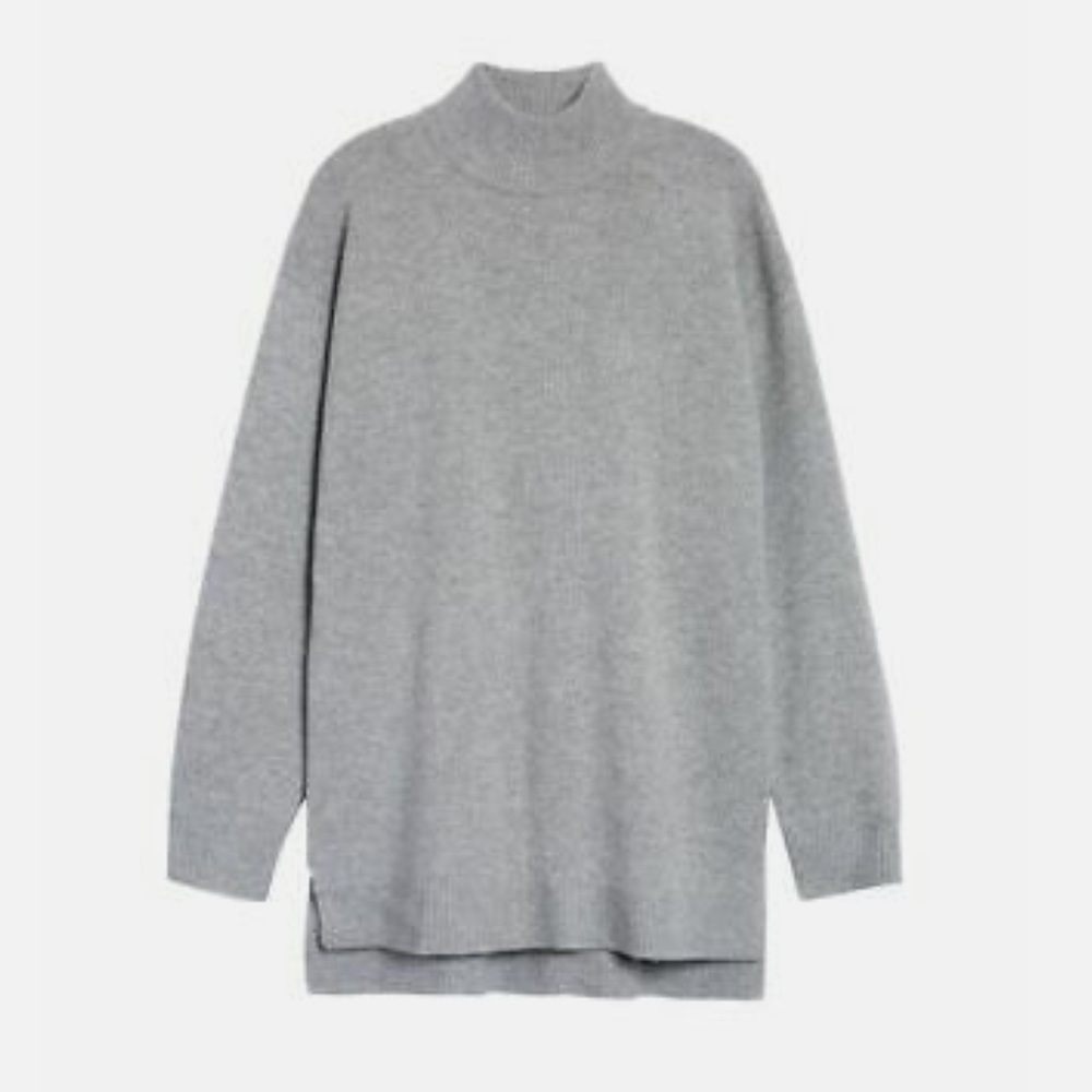 Halogen Wool & Cashmere Turtleneck Sweater in Gray